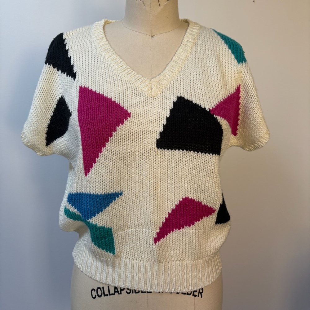 Vintage- 80s Short Sleeve Sweater